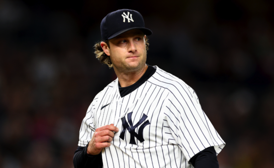 Gerrit Cole pitches for the Yankees